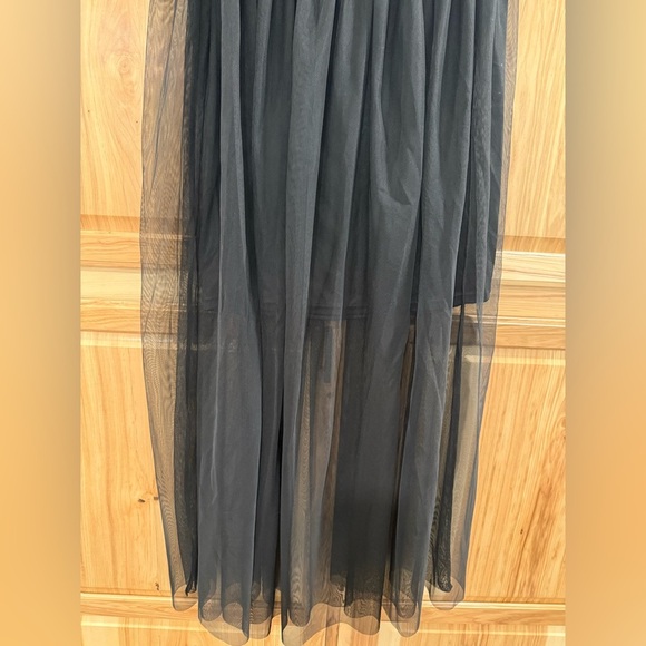 Chic K. Jordan Black Sheer Tulle Maxi Skirt Layered Flowy Whimsigoth Fairygoth - Picture 3 of 7